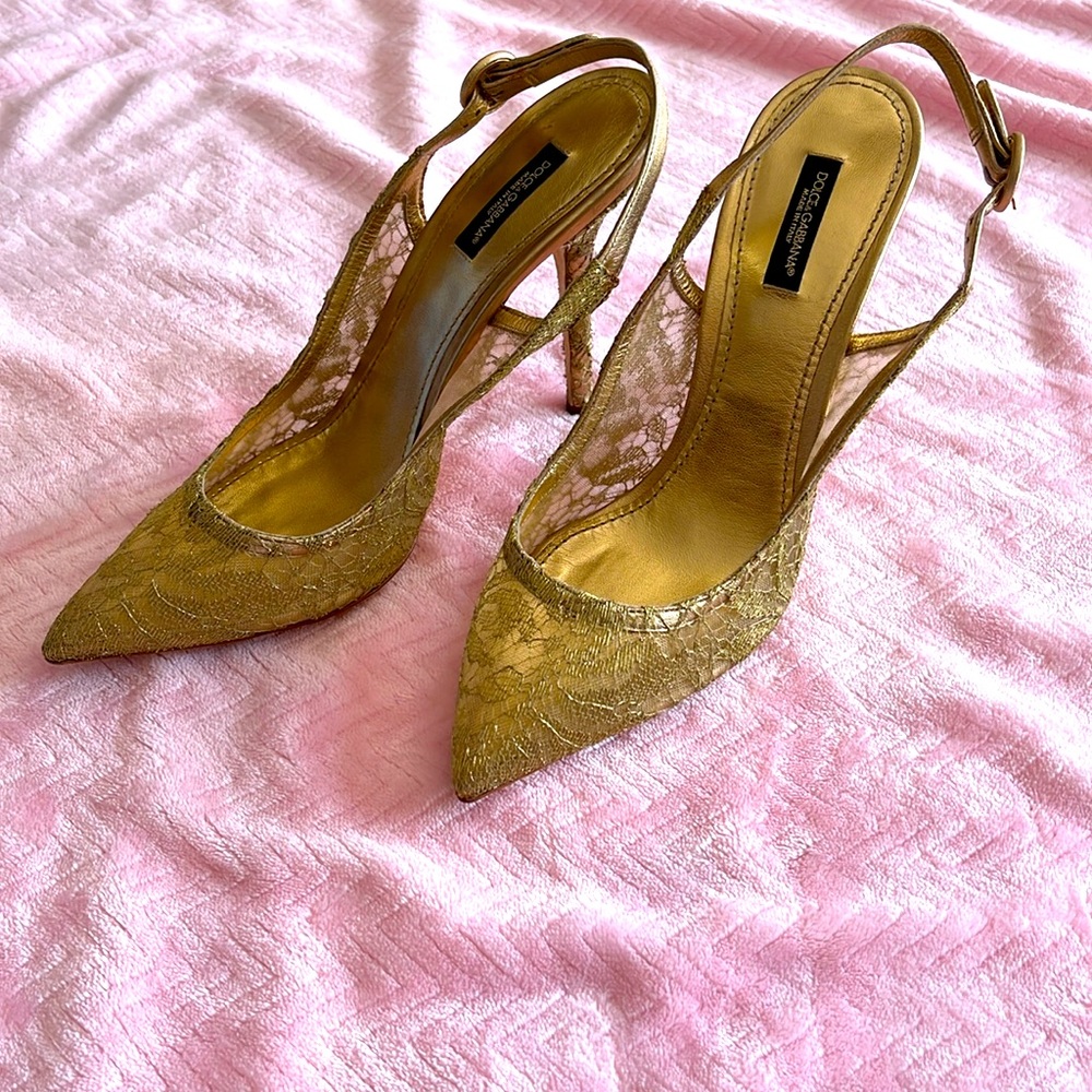 Dolce & Gabbana Lace Slingback Stiletto